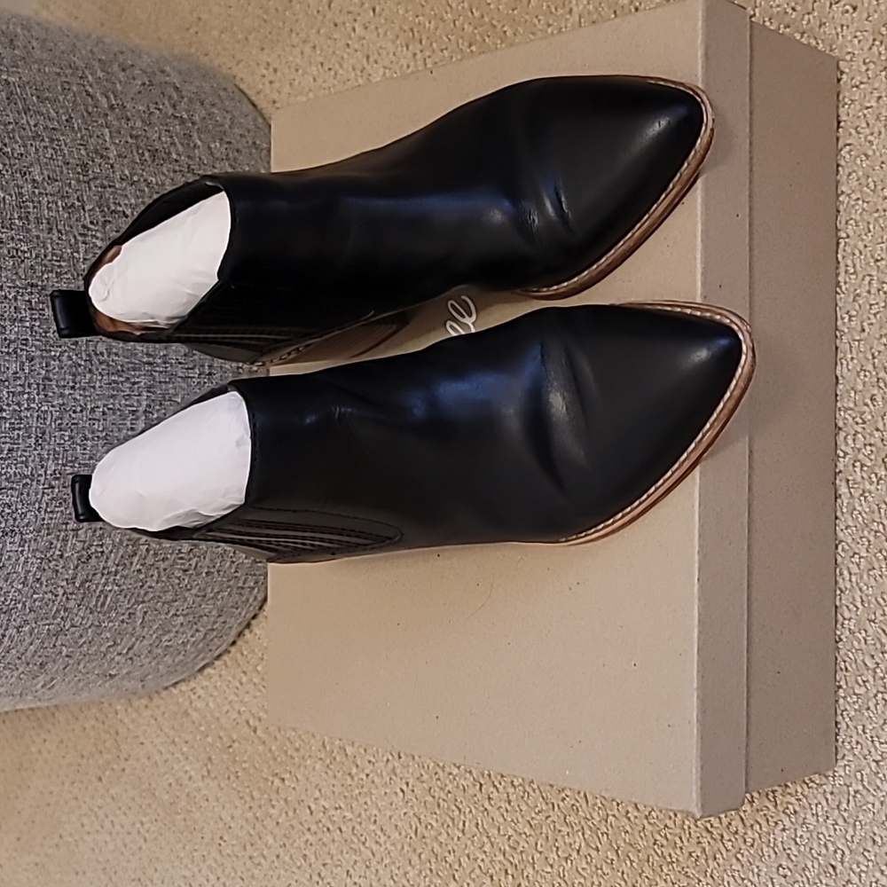 Madewell Short Stacked-Heel Chelsea Boots, Black, Sz 6.5